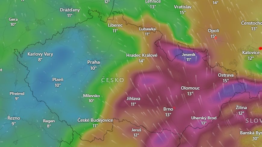 Na Česko se žene silný vítr, varovali meteorologové